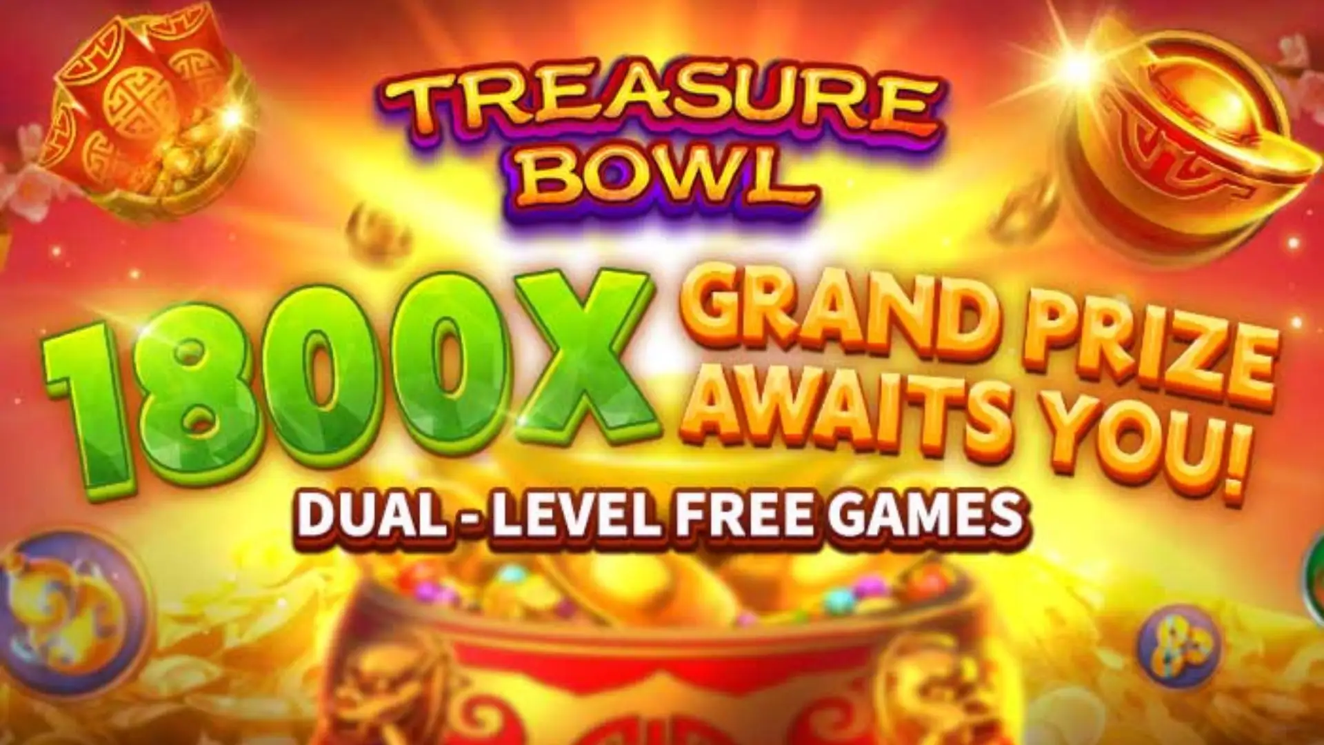 Multiplicadores Treasure Bowl 5gwin - 7777x Máximo com Tigela Dourada